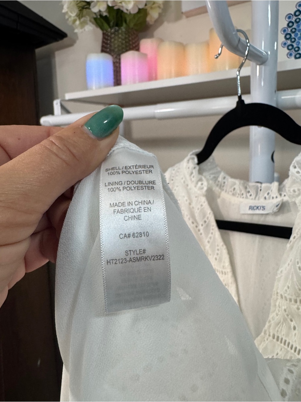 Ricki's White Eyelet V-Neck Flutter Sleeve Blouse - Picture 7 of 9